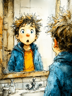 ado devant un miroir