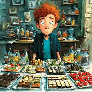 illustration-jeune-garçon-devant-un-buffet