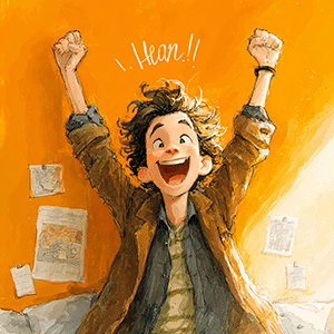 illustration ado heureux